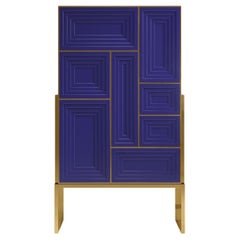 21st Century Venezia Cabinet Lacquered Wood Brass by Malabar
