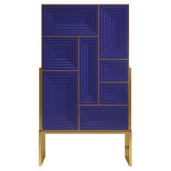 21st Century Venezia Cabinet Lacquered Wood Brass