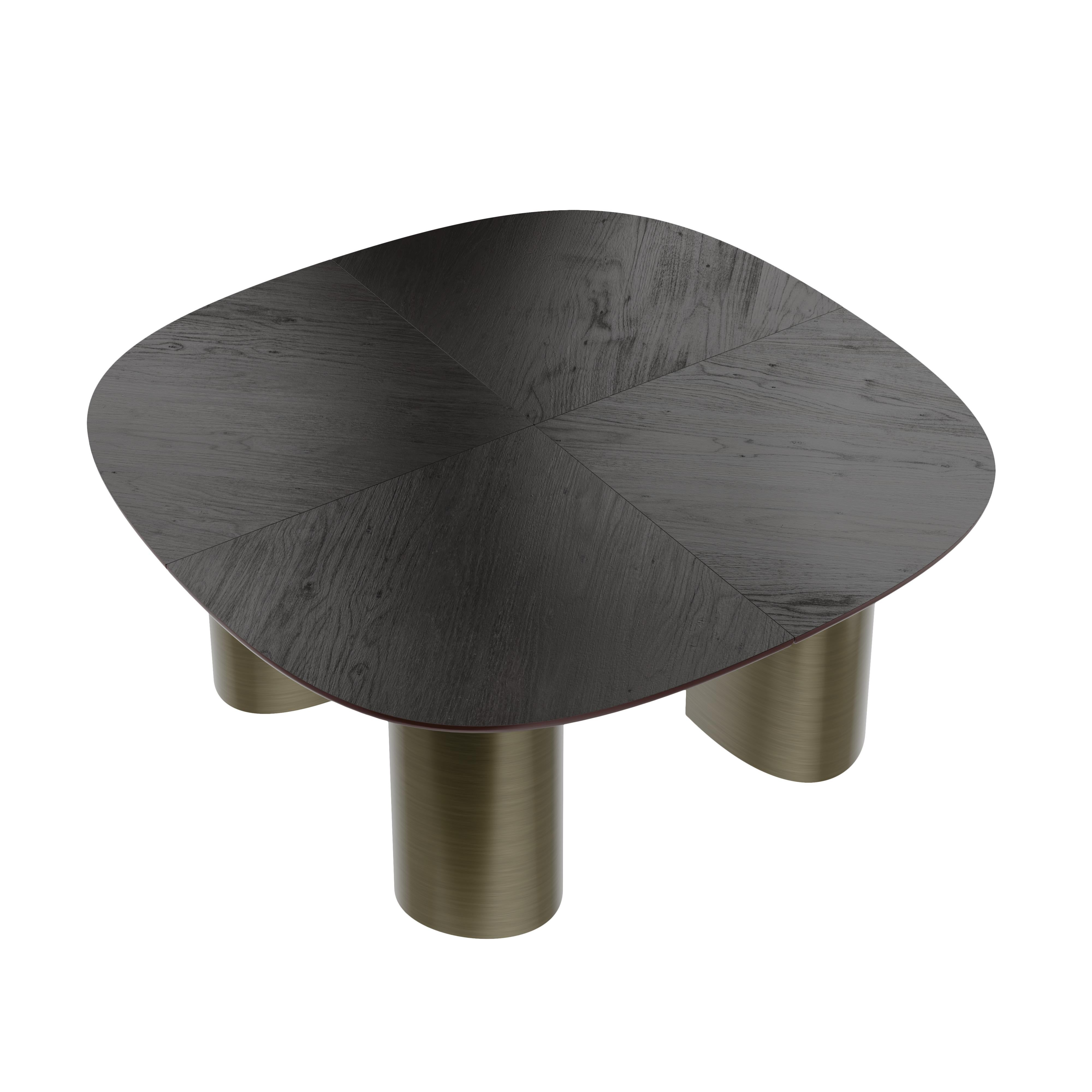 Mesa de comedor curvada Vermont del siglo XXI de latón hecha a mano en Portugal por Porus en venta 5