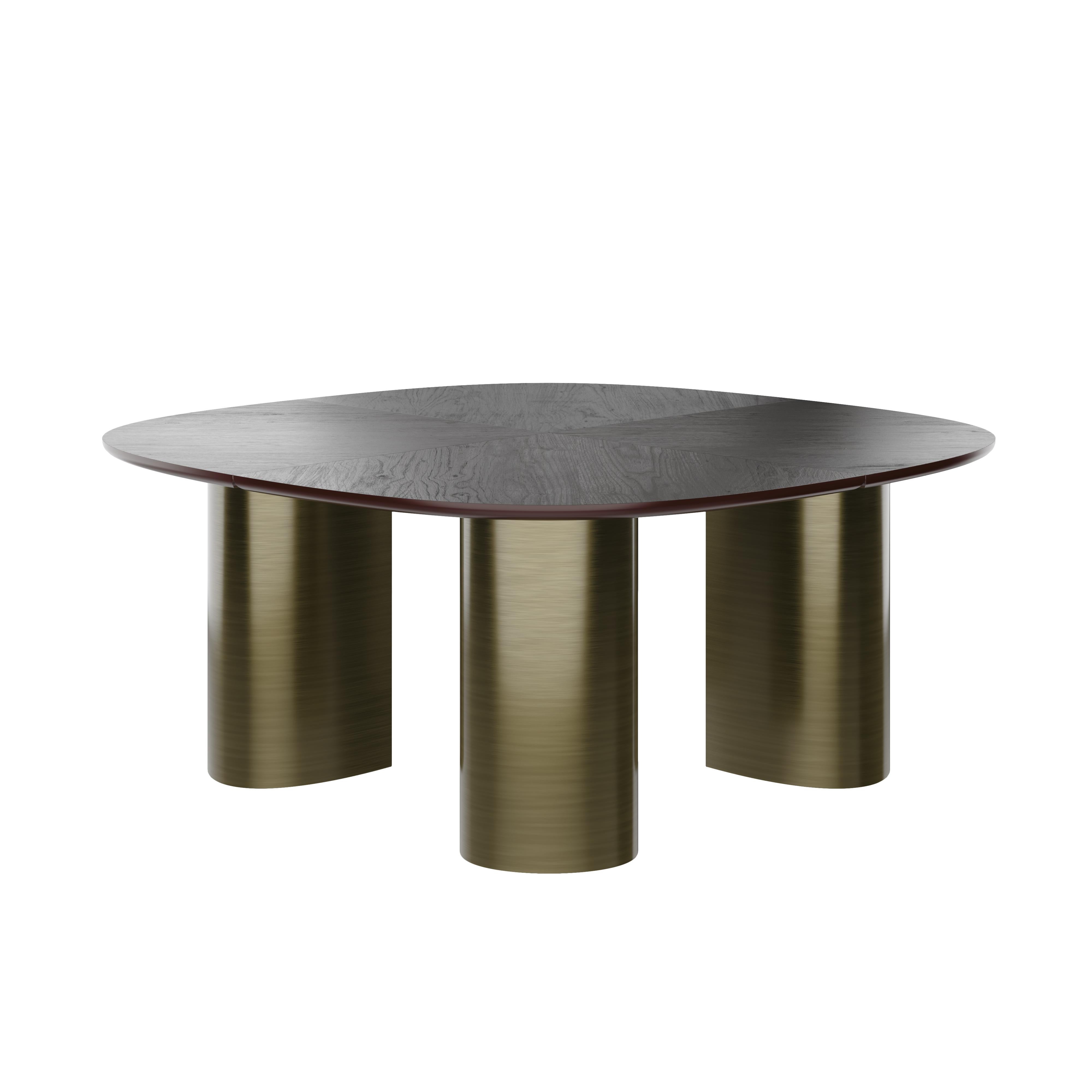 Mesa de comedor curvada Vermont del siglo XXI de latón hecha a mano en Portugal por Porus en venta 3