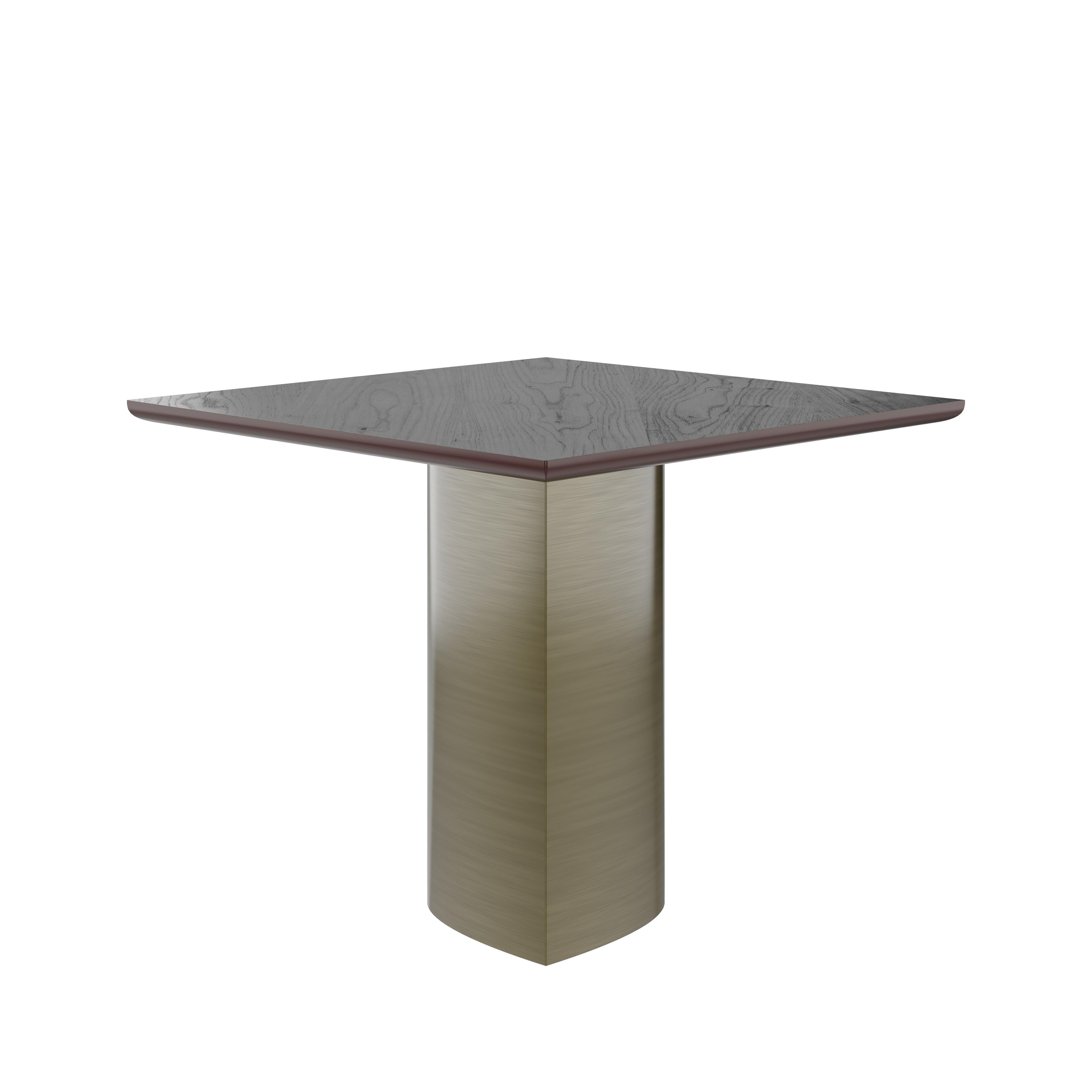 Portuguese 21st Century Vermont Square Dining Table Brass Handmade in Portugal by Porus For Sale