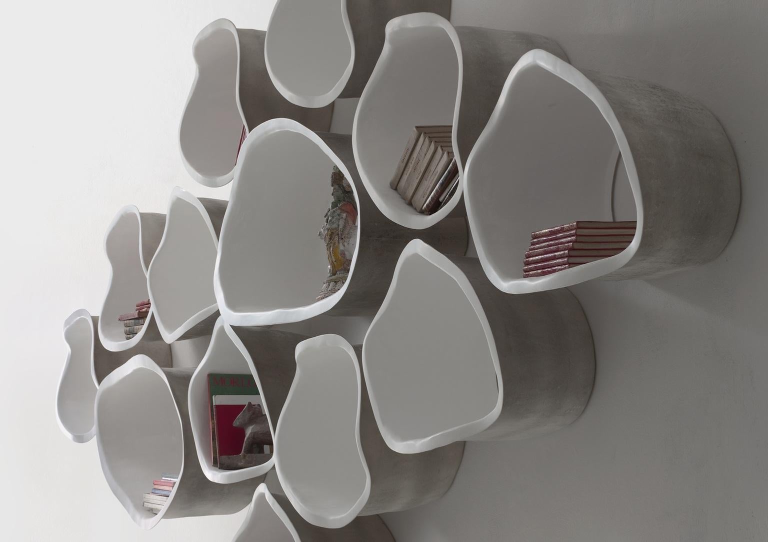 Siglo XXI Verter Turroni Estantería Modular de Fibra de Vidrio Blanca Estantería Italiano en venta