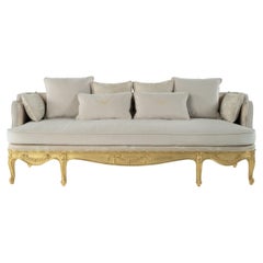 21st Century Verveine 2-Seater Sofa in Fabric with Gold Leaf finishing