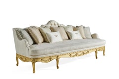 21st Century Verveine 3-Seater Sofa in Fabric with Gold Leaf finishing