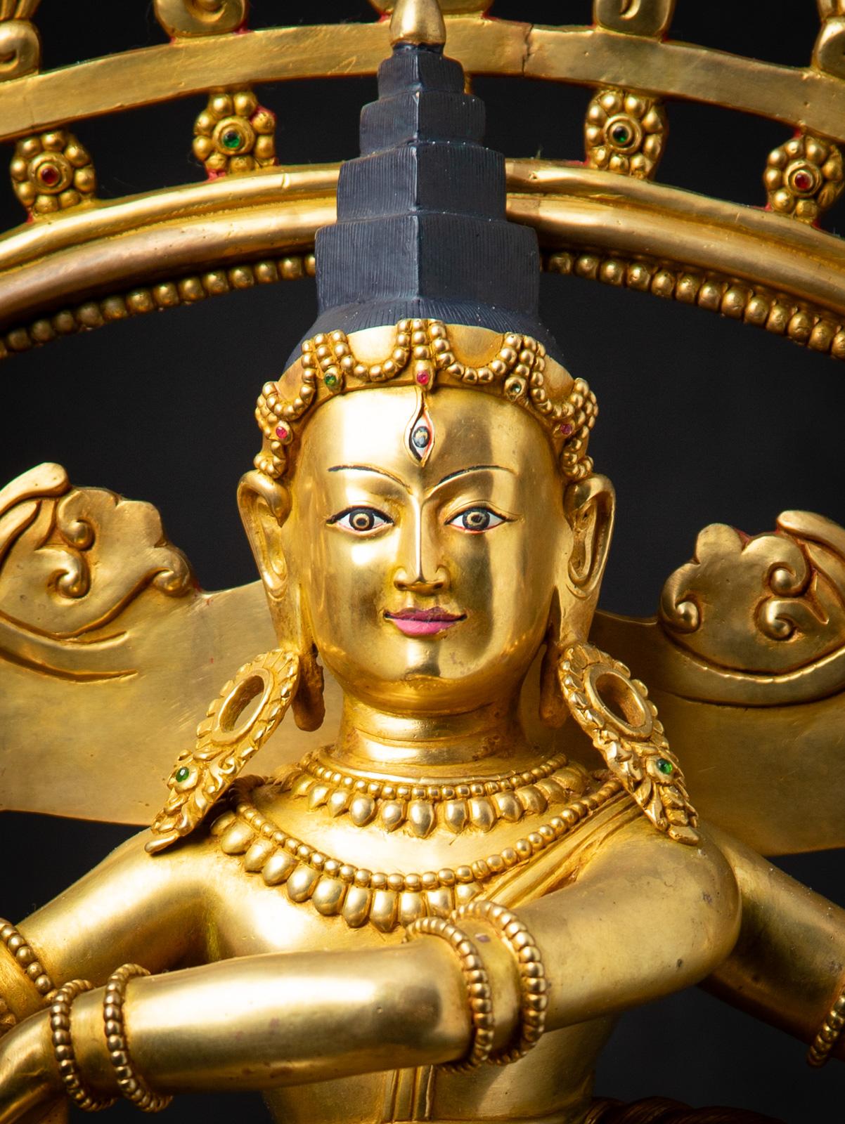 XXIe siècle et contemporain 21ème siècle Très beau Shiva Nataraja en bronze doré du Népal en vente