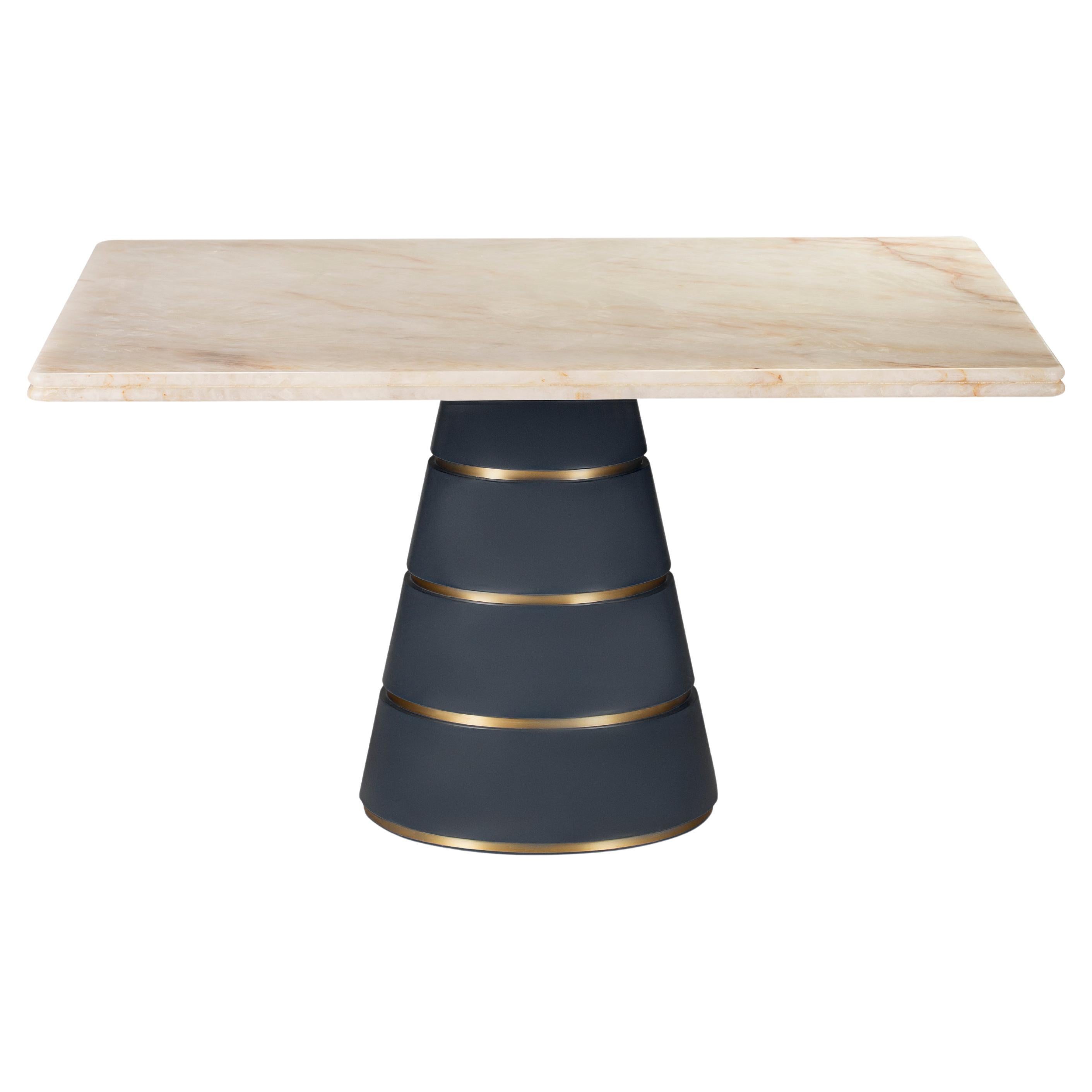 Table Vesubio du 21e siècle, plateau en quartz rétroéclairé, laiton, bois, fabriqué en Italie en vente