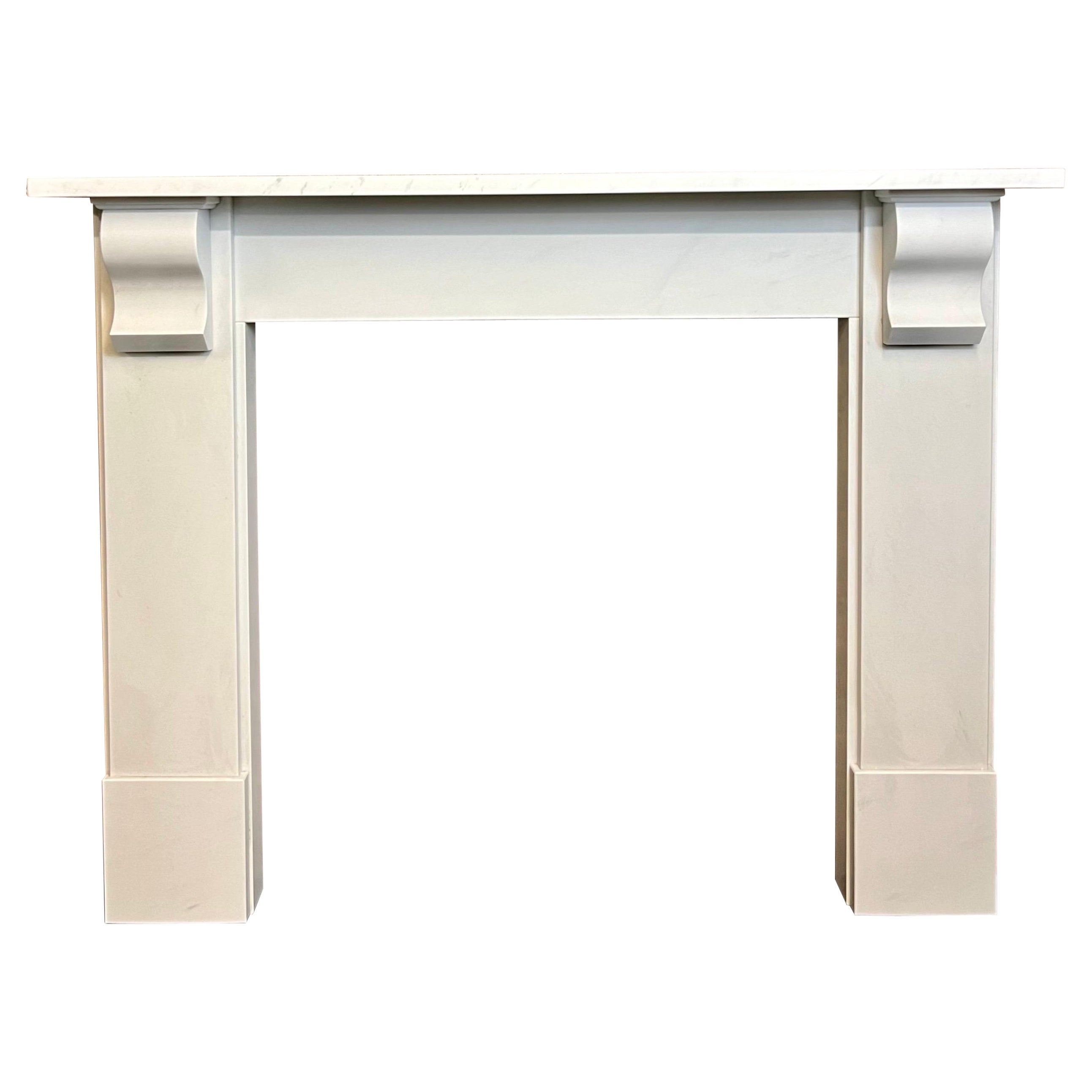 21st Century Victorian Carved Corbel Marble Fireplace Mantlepiece For Sale