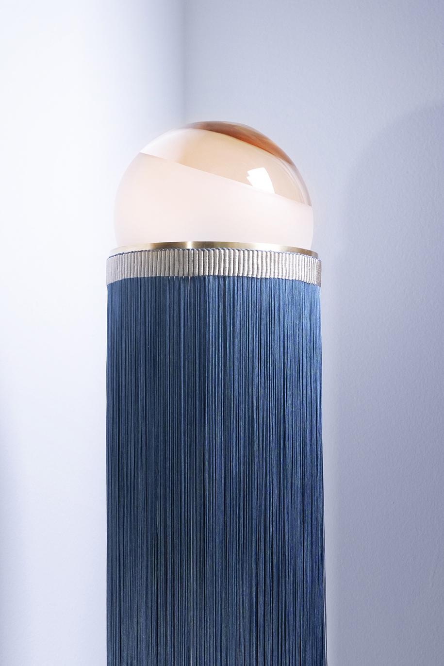 Moderne Lampadaire VI+M Studio du 21e siècle en verre de Murano à franges Tripolino différentes couleurs en vente
