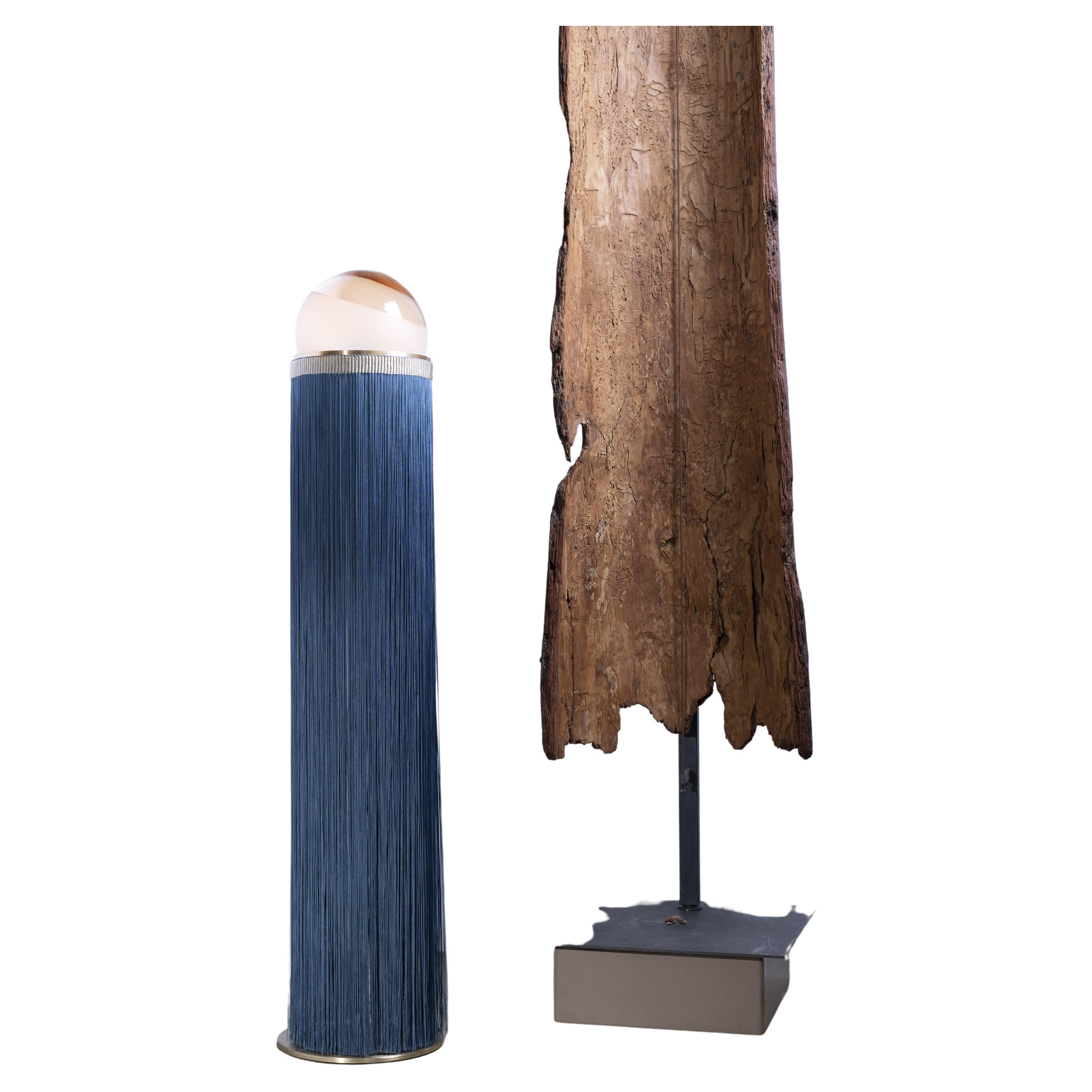21. Jahrhundert VI+M Studio Stehlampe aus Muranoglas mit Tripolino-Fransen in verschiedenen Farben