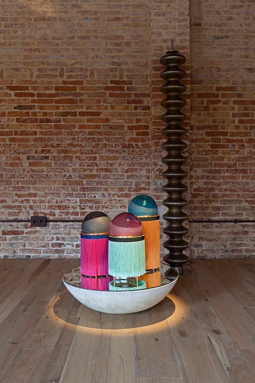 21e siècle VI+M Studio Grande lampe en verre de Murano à franges Tripolino différentes couleurs en vente 8