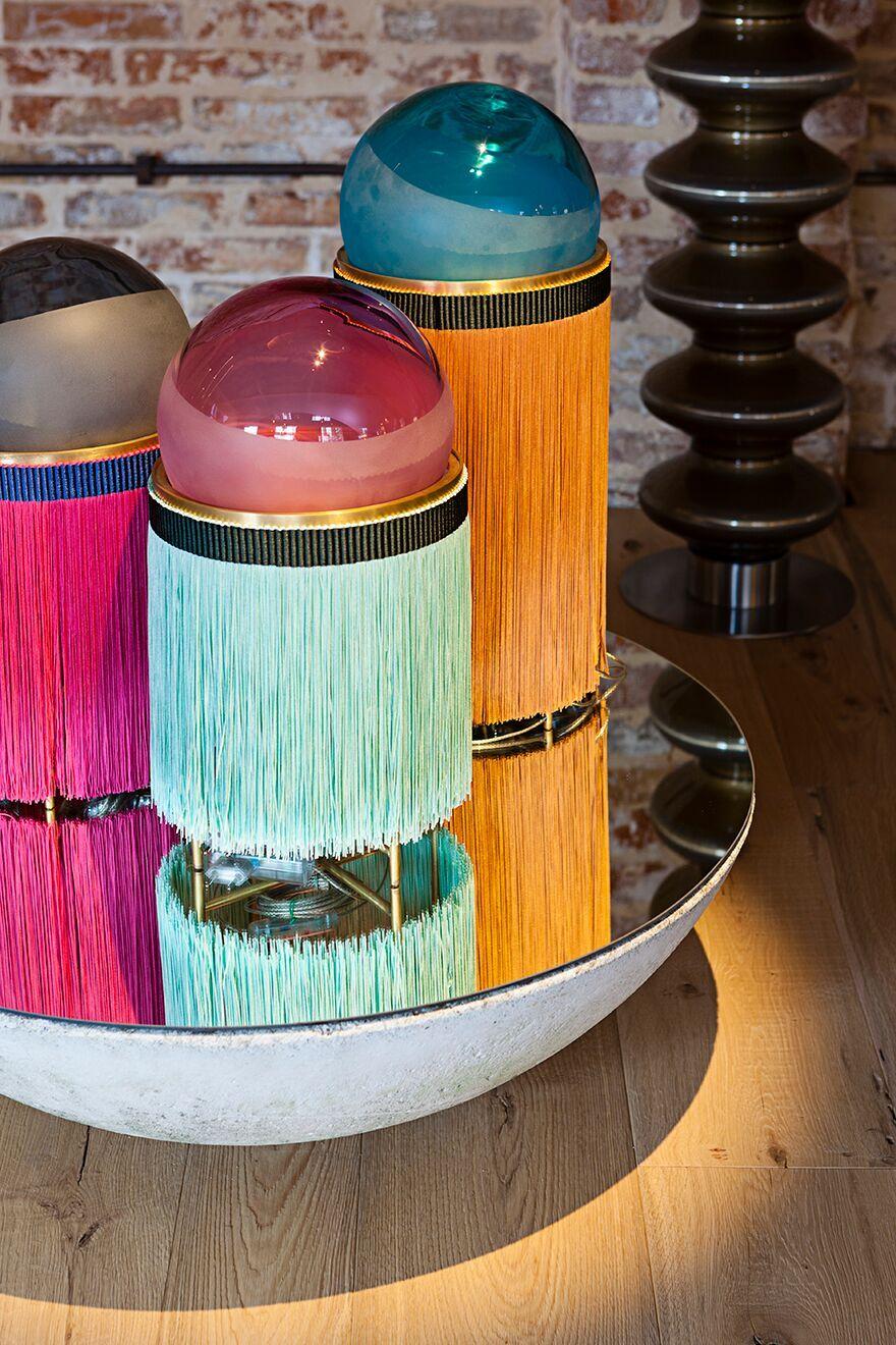 21st Century VI+M Studio Large Lamp Murano Glass Tripolino Fringe Various Colors For Sale 10