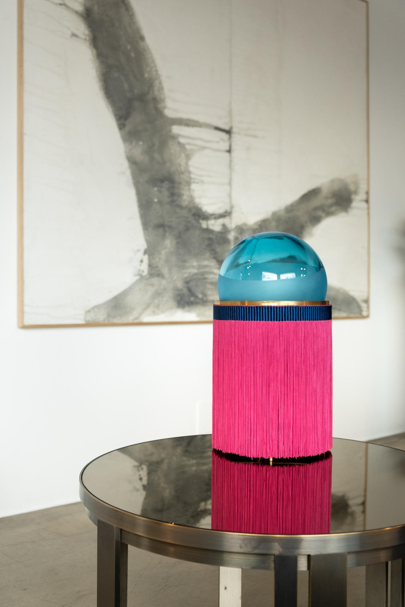 21st Century VI+M Studio Medium Lamp Murano Glass Tripolino Fringe Various Color For Sale 11