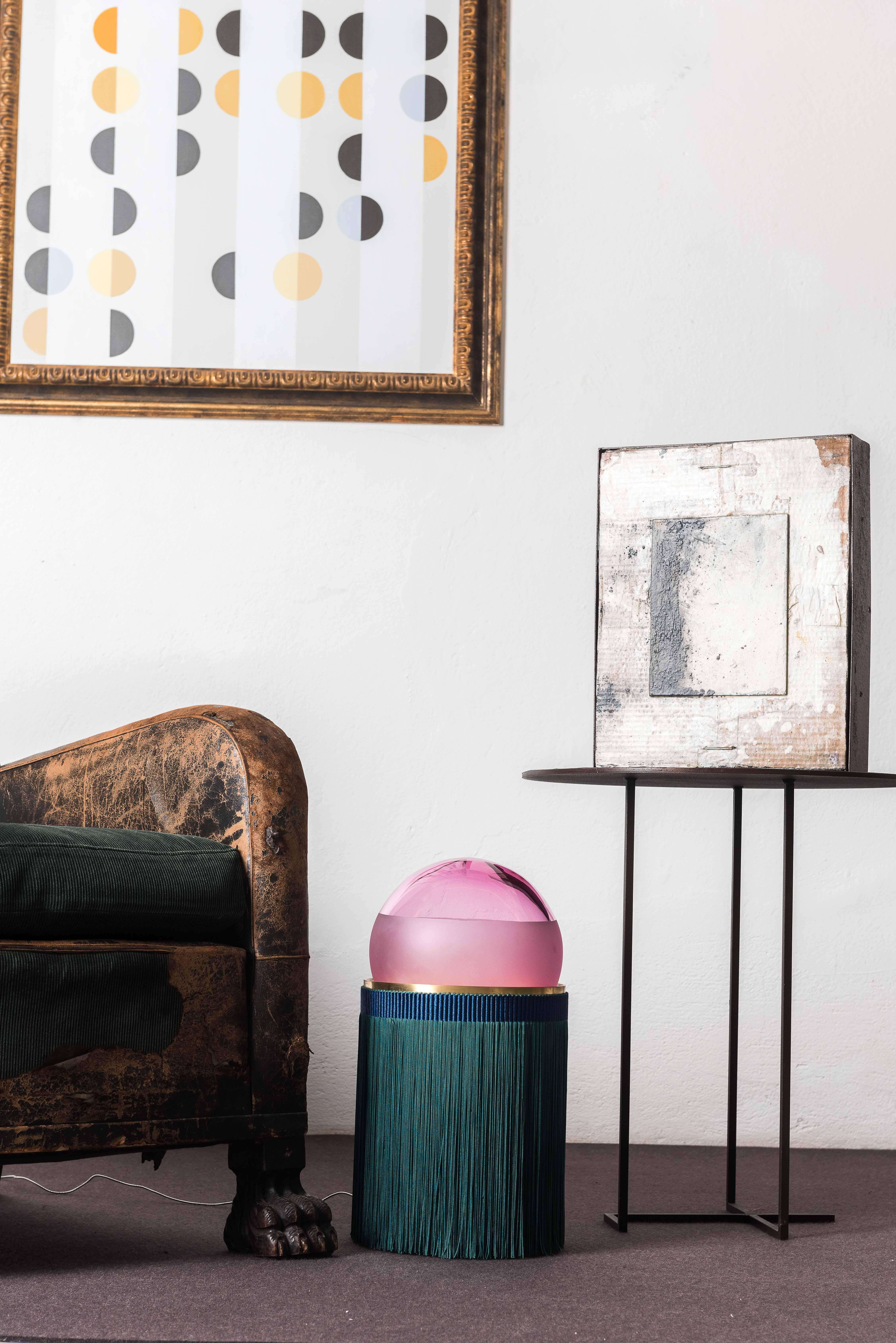 21st Century VI+M Studio Medium Lamp Murano Glass Tripolino Fringe Various Color For Sale 13