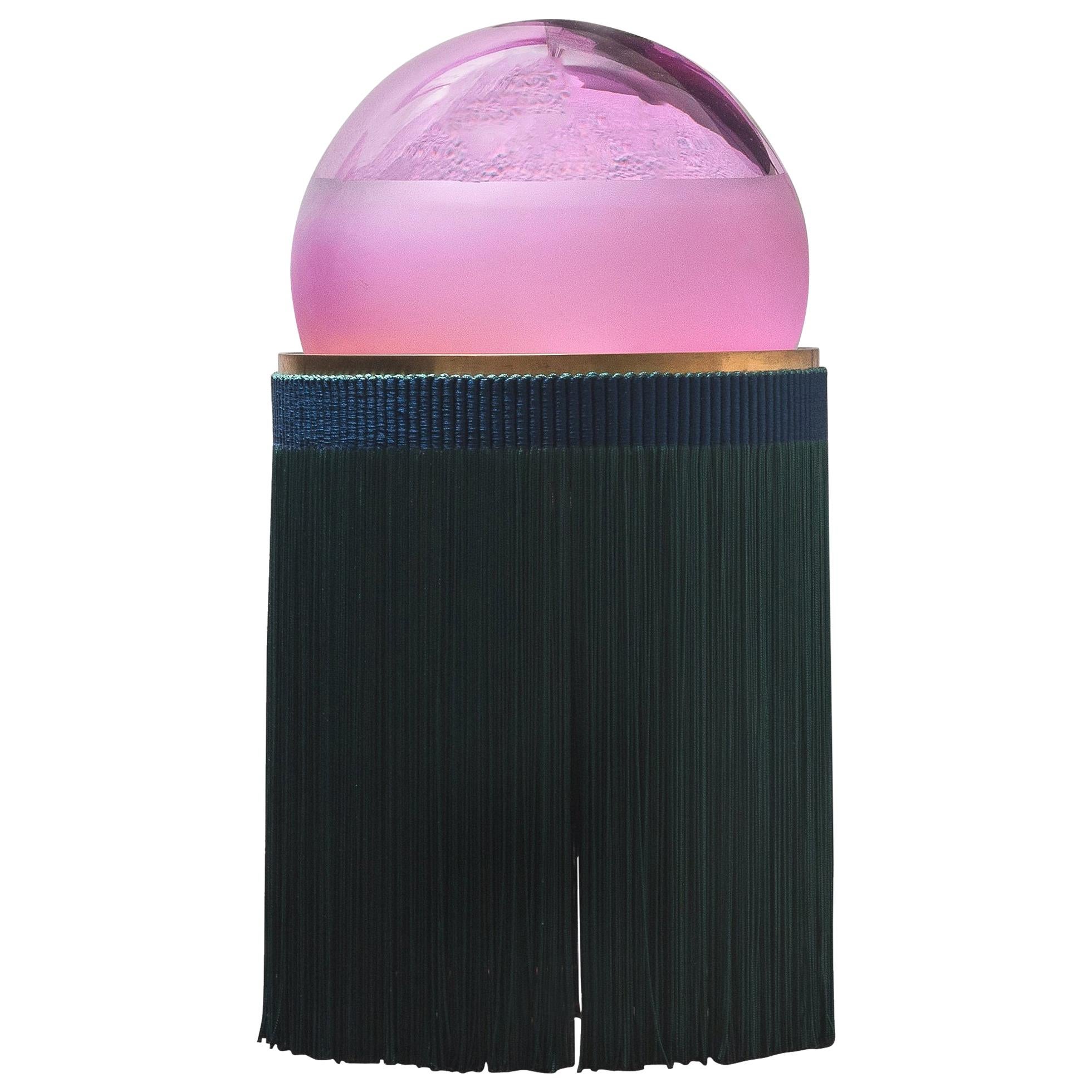 21. Jahrhundert VI+M Studio Medium Lampe aus Muranoglas, Tripolino-Fransen in verschiedenen Farben