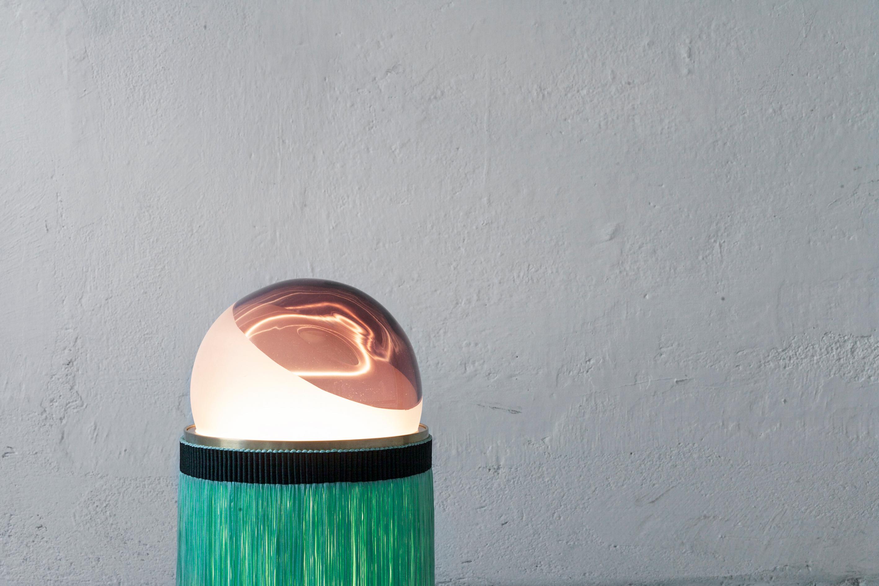 Contemporary 21st Century VI+M Studio Small Lamp Murano Glass Tripolino Fringe Various Colors For Sale