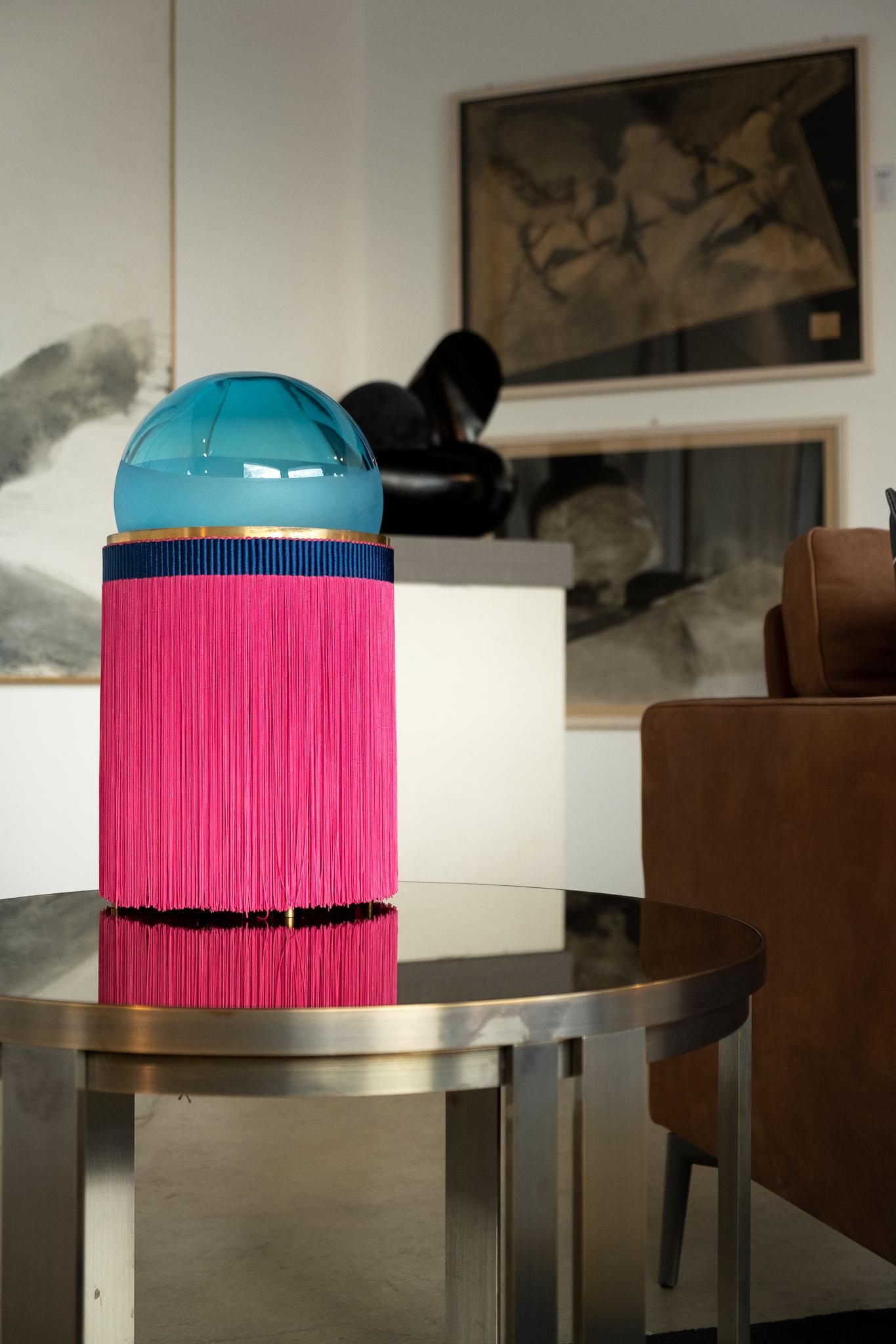 21st Century VI+M Studio Small Lamp Murano Glass Tripolino Fringe Various Colors For Sale 11