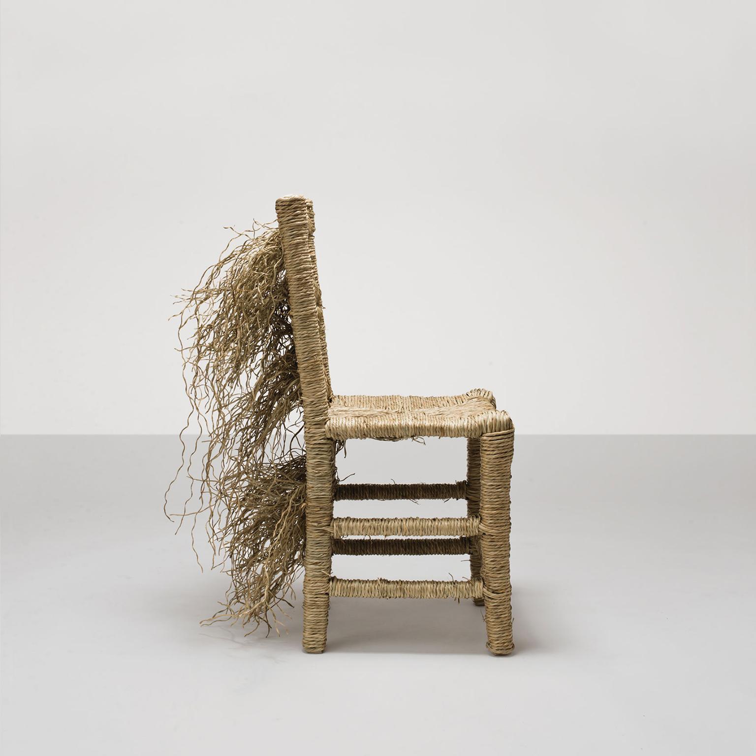 Italian 21st Century Vincent III Single Chair by Atelier Biagetti Caned Natural Wood