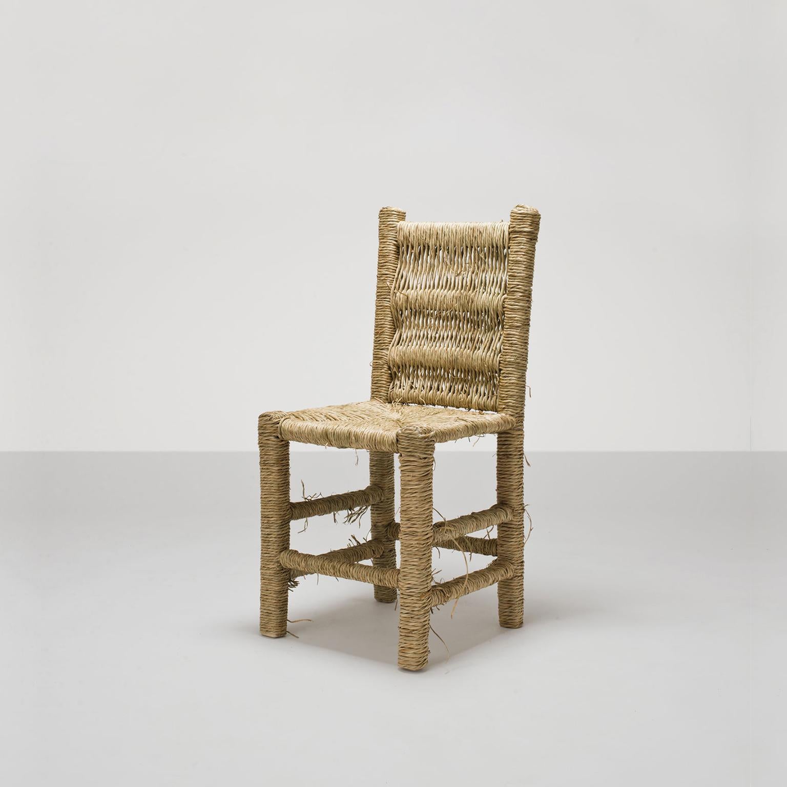 Hand-Crafted 21st Century Vincent IV Set of 4 Chairs by Atelier Biagetti Caned Natural Wood