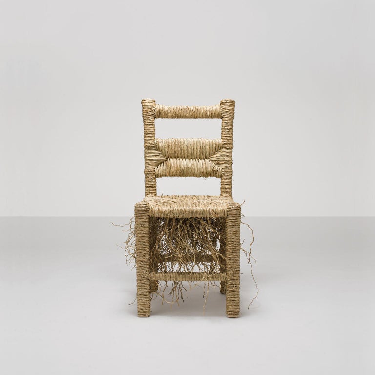 Hand-Crafted 21st Century Vincent Set of 4 Chairs by Atelier Biagetti Caned Natural Wood For Sale