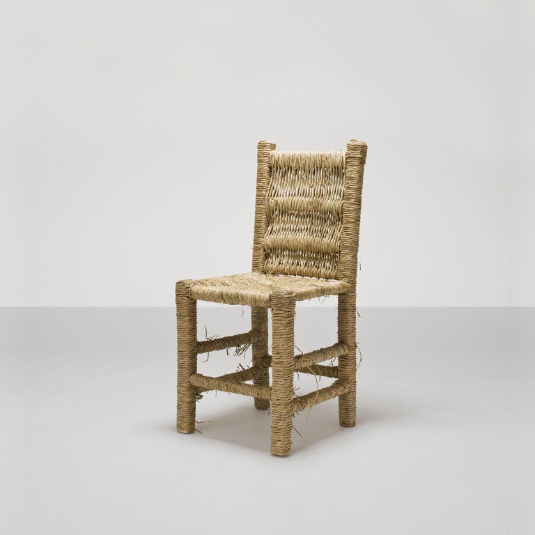 21st Century Vincent Set of 4 Chairs by Atelier Biagetti Caned Natural Wood In New Condition For Sale In Milan, IT
