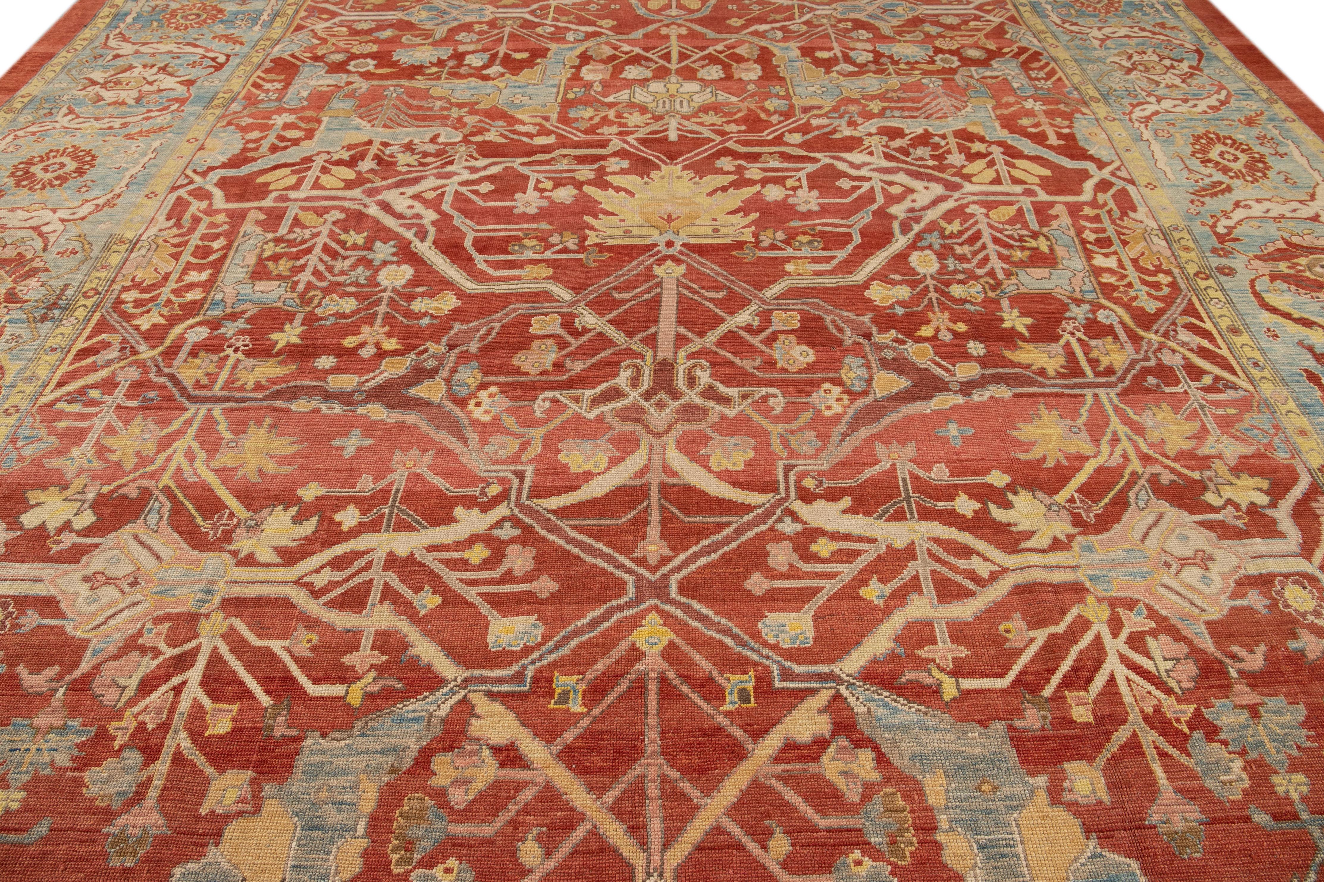 21st Century Bakshaish Style Rust wool Rug With Allover Pattern en vente 7