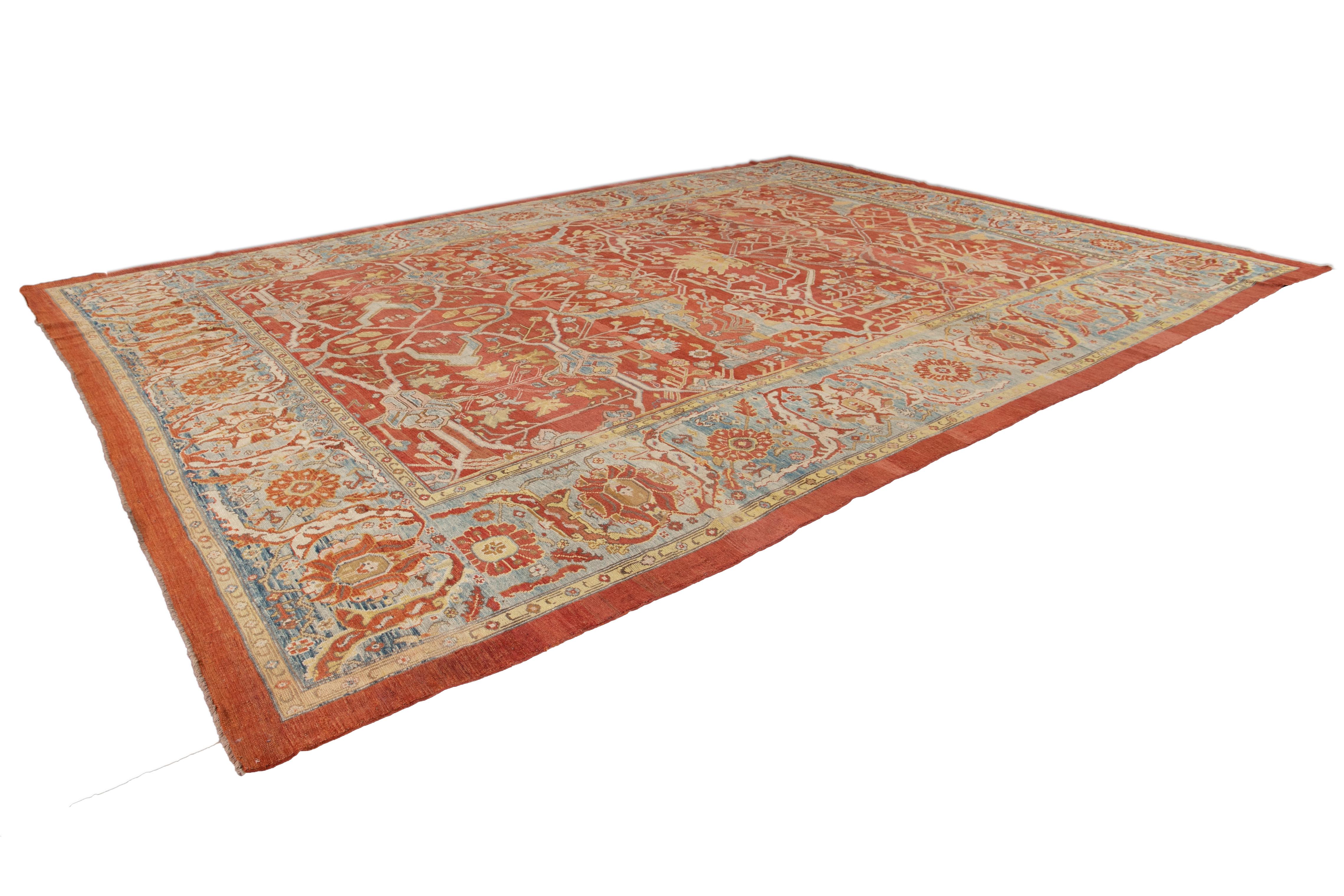 21st Century Bakshaish Style Rust wool Rug With Allover Pattern en vente 4
