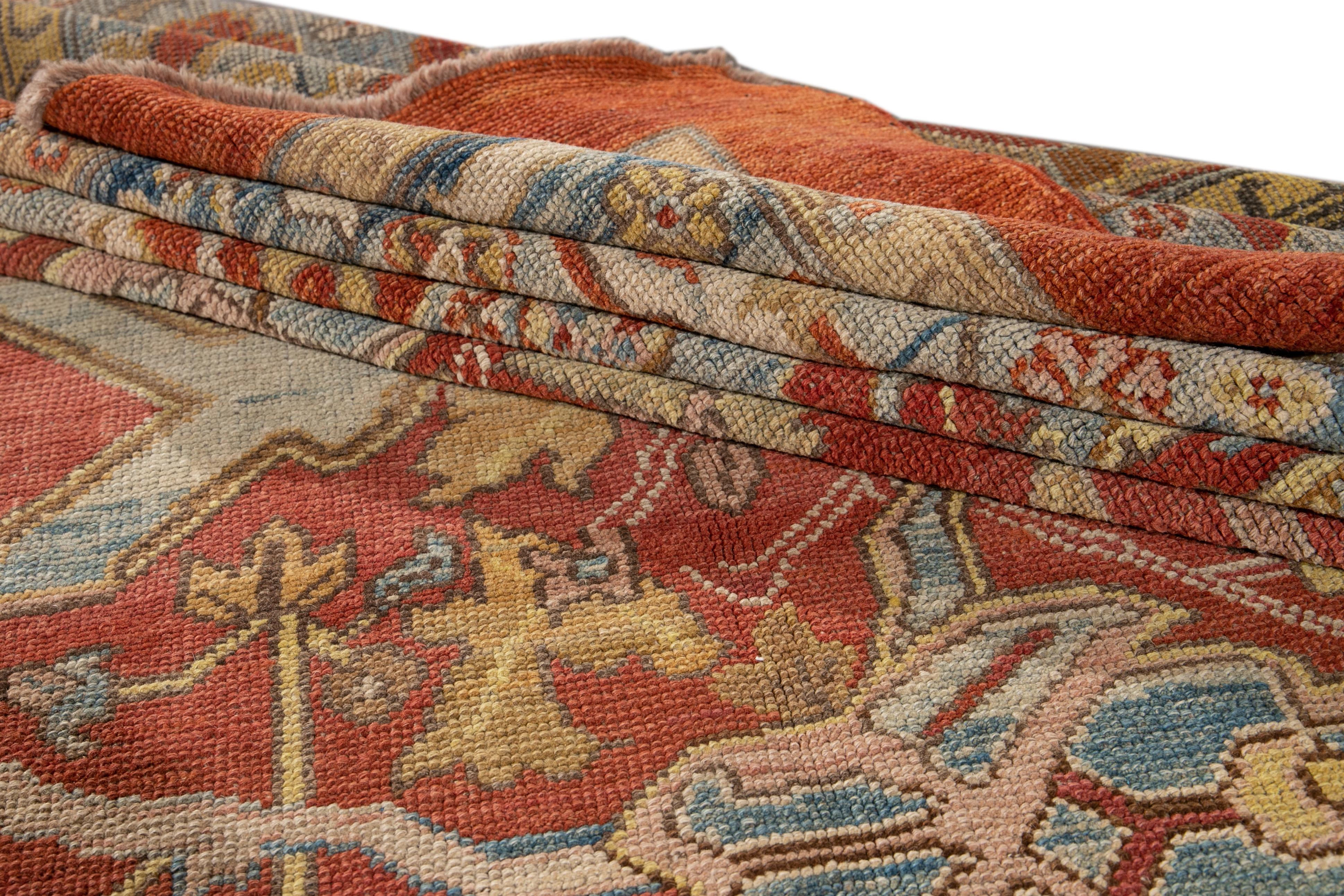 XXIe siècle et contemporain 21st Century Bakshaish Style Rust wool Rug With Allover Pattern en vente