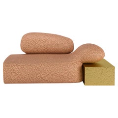 Viv Id Chaise Longue Brass Nobilis Jacquard Made in Portugal by Malabar