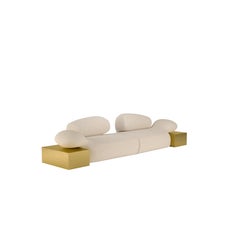 21st Century Viv Id Sofa Hammered Brass Boucle Made in Portugal by Malabar