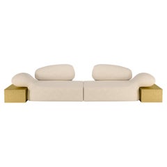 21st Century Viv Id Sofa Hammered Brass Boucle Made in Portugal by Malabar