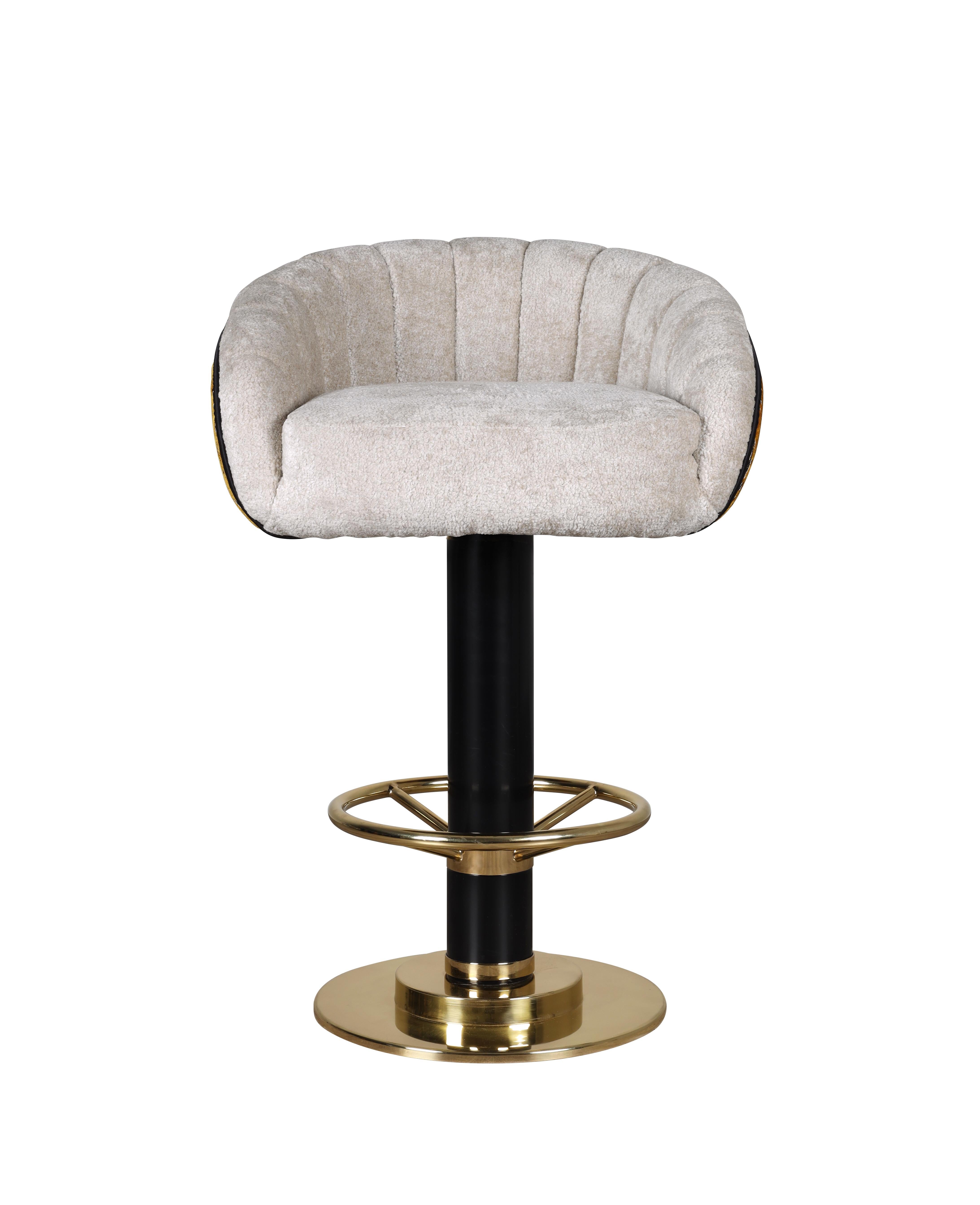 21st Century Vivien Swivel Bar Chair Cotto Velvet Brass For Sale 1