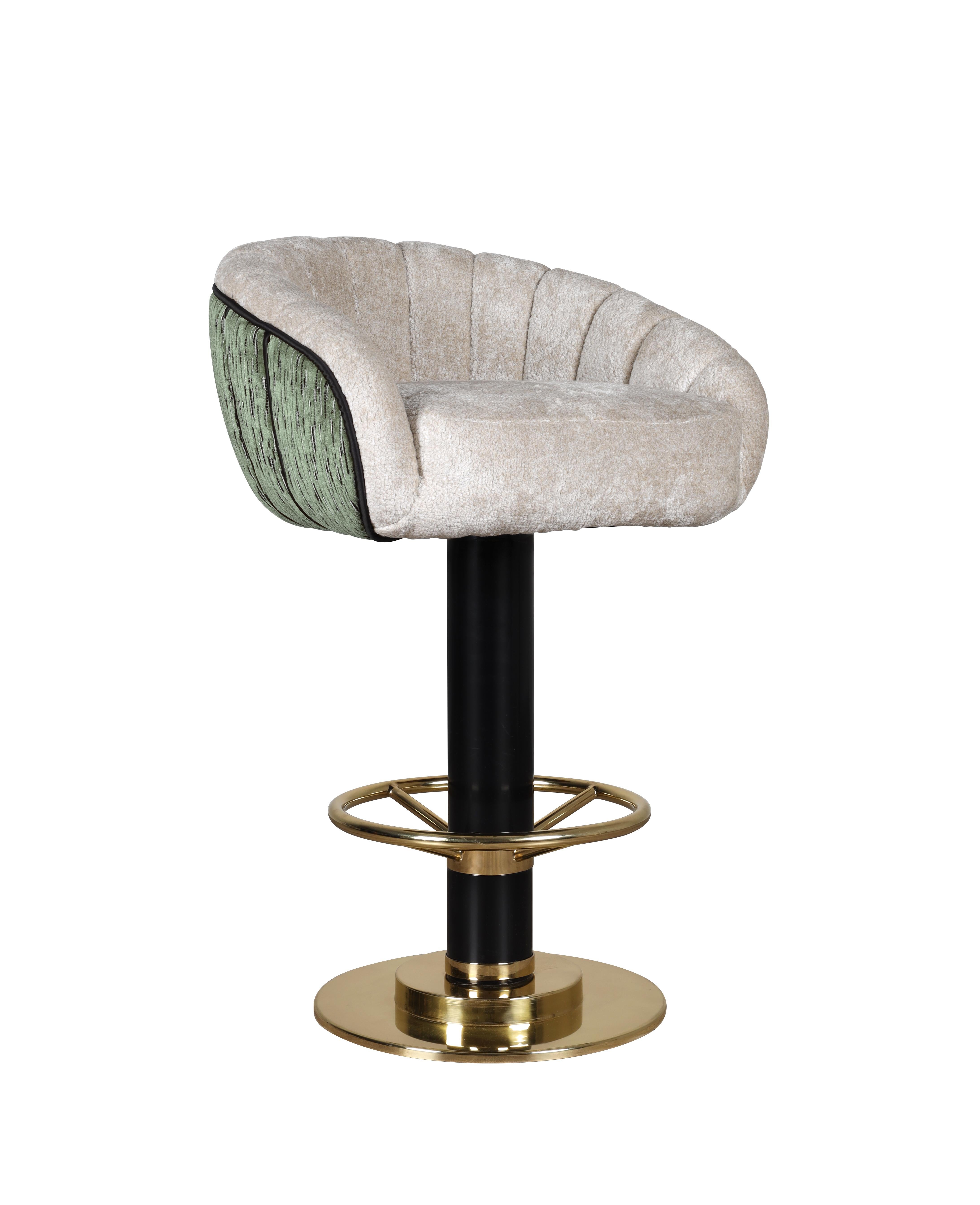 21st Century Vivien Swivel Bar Chair Cotto Velvet Brass For Sale 2