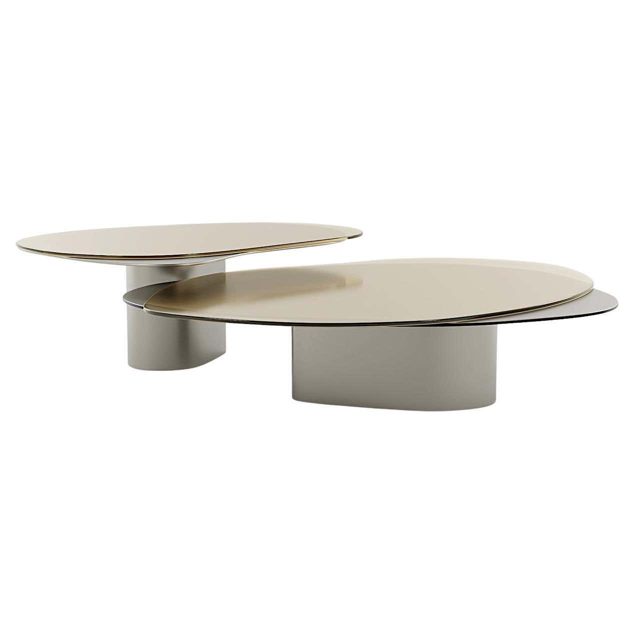 21st Century Vs Low Cast Silvered Nickel Nesting Coffee Tables by ...