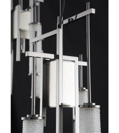 21st Century Wabisabi 4 Led Lights Crystal Suspension Lamp by Patrizia Garganti