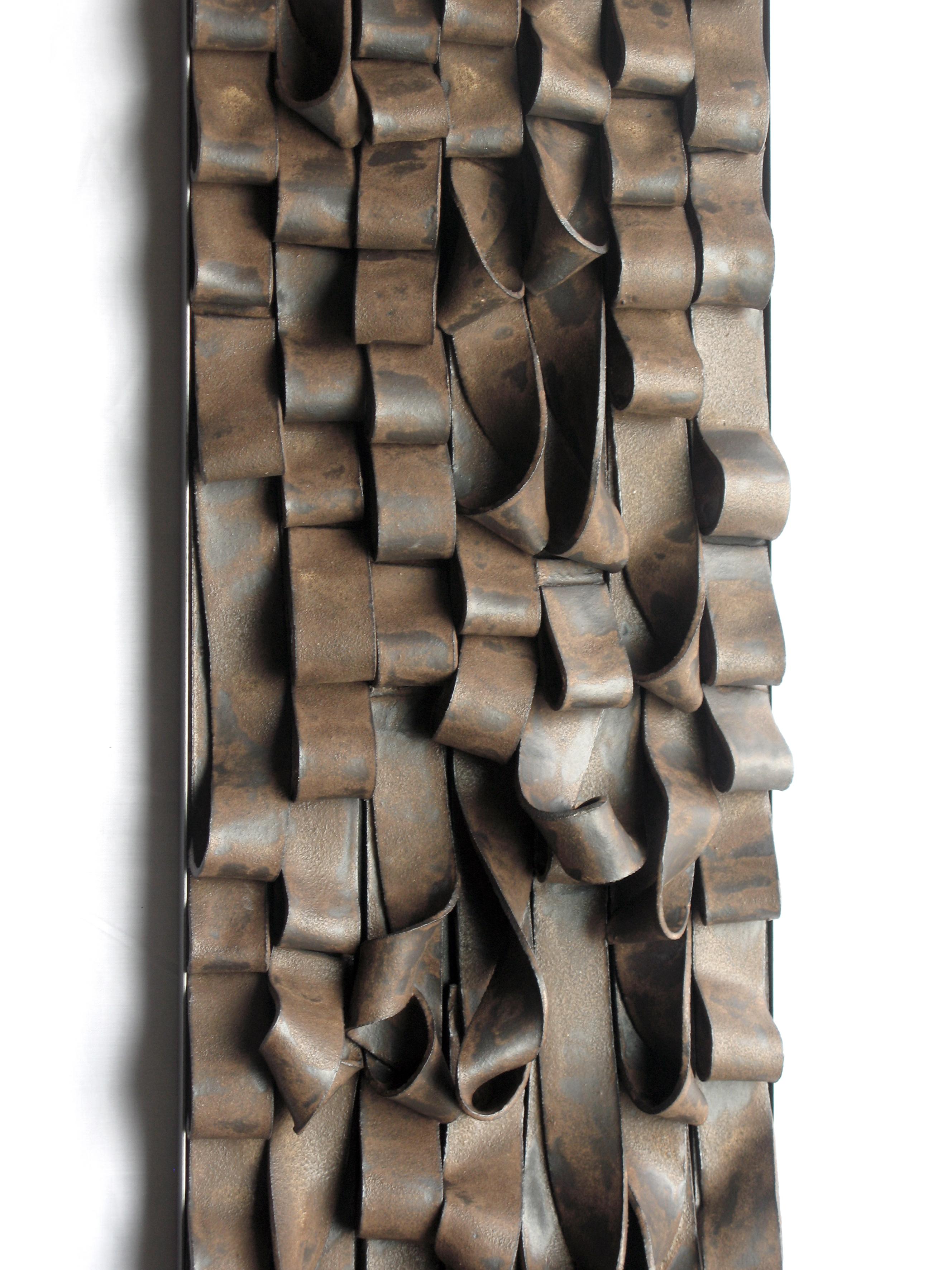 Contemporary wall sculpture by Clara Graziolino 
High temperature glazed ceramic, mounted on a wooden panel. 

Clara Graziolino (Turin, 1975) is an Italian artist specialized in creating ceramic sculptures and site-specific installations.
After