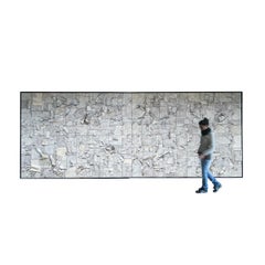 21st Century Wall Sculpture "Silenzio" Mural by Clara Graziolino Glazed Ceramic