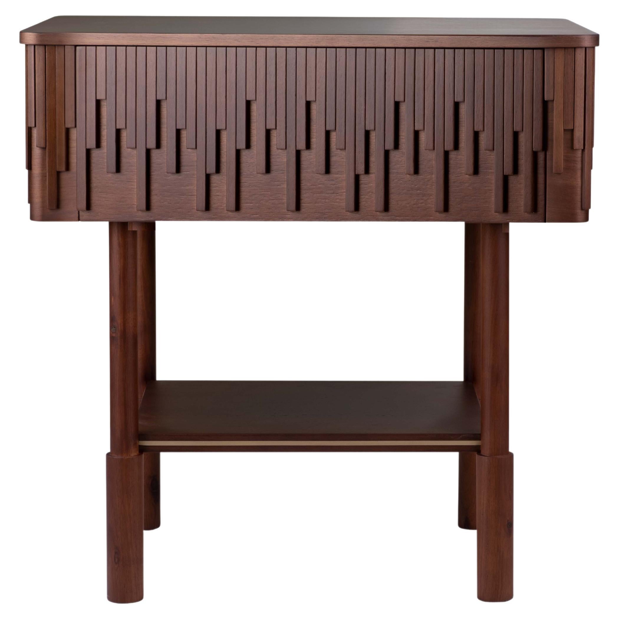21st Century Walnut Wood Campbell Nightstand For Sale