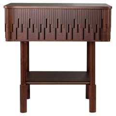 21st Century Walnut Wood Campbell Nightstand Made in Portugal by Wood Tailors