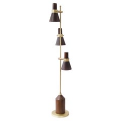 21st Century Walnut Wood Humphry Floor Lamp
