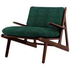 fauteuil Moore en bois de noyer du 21ème siècle Linen