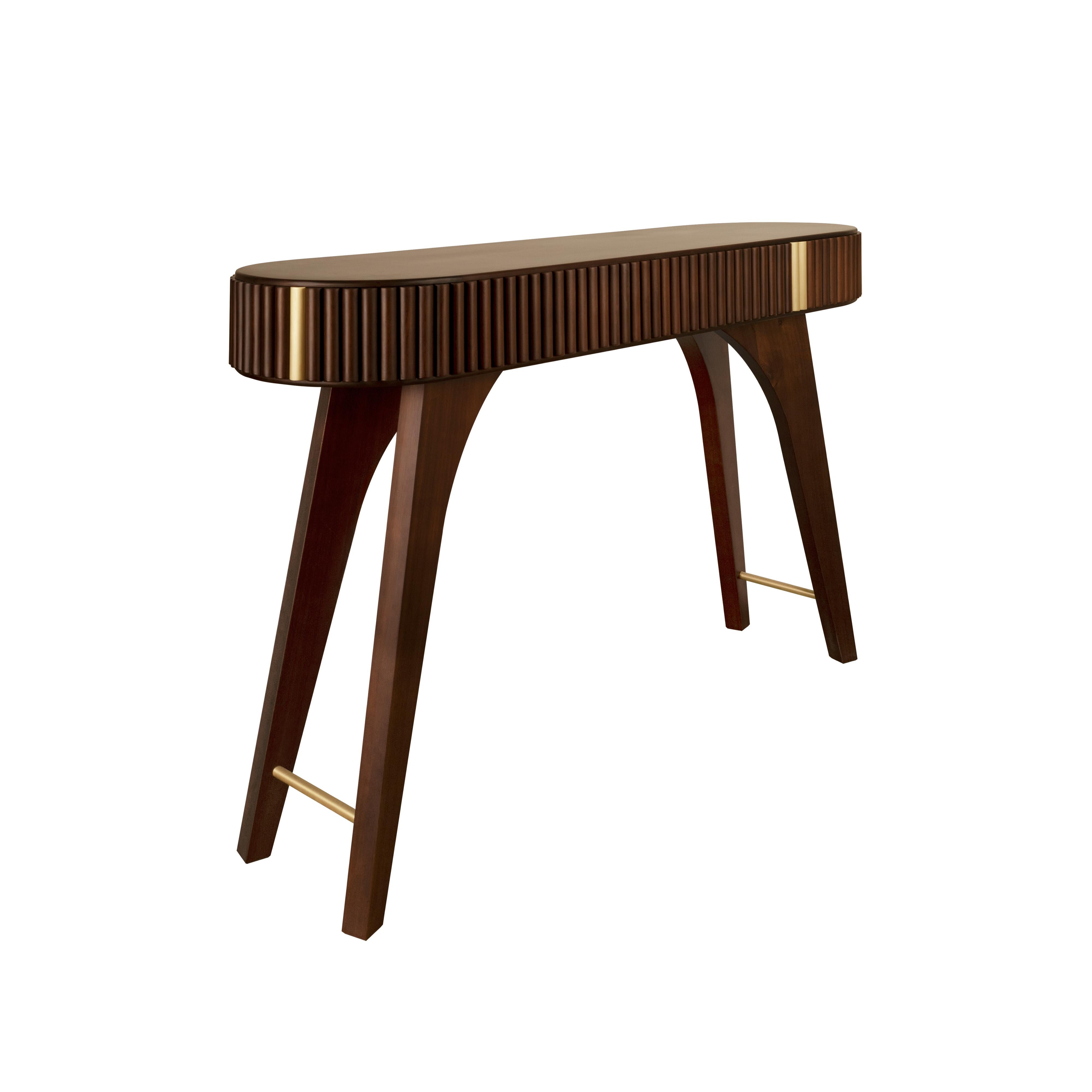21° Console Robert in legno di noce in ottone realizzata a mano in Portogallo dai sarti del legno In condizioni Nuovo in vendita a RIO TINTO, PT
