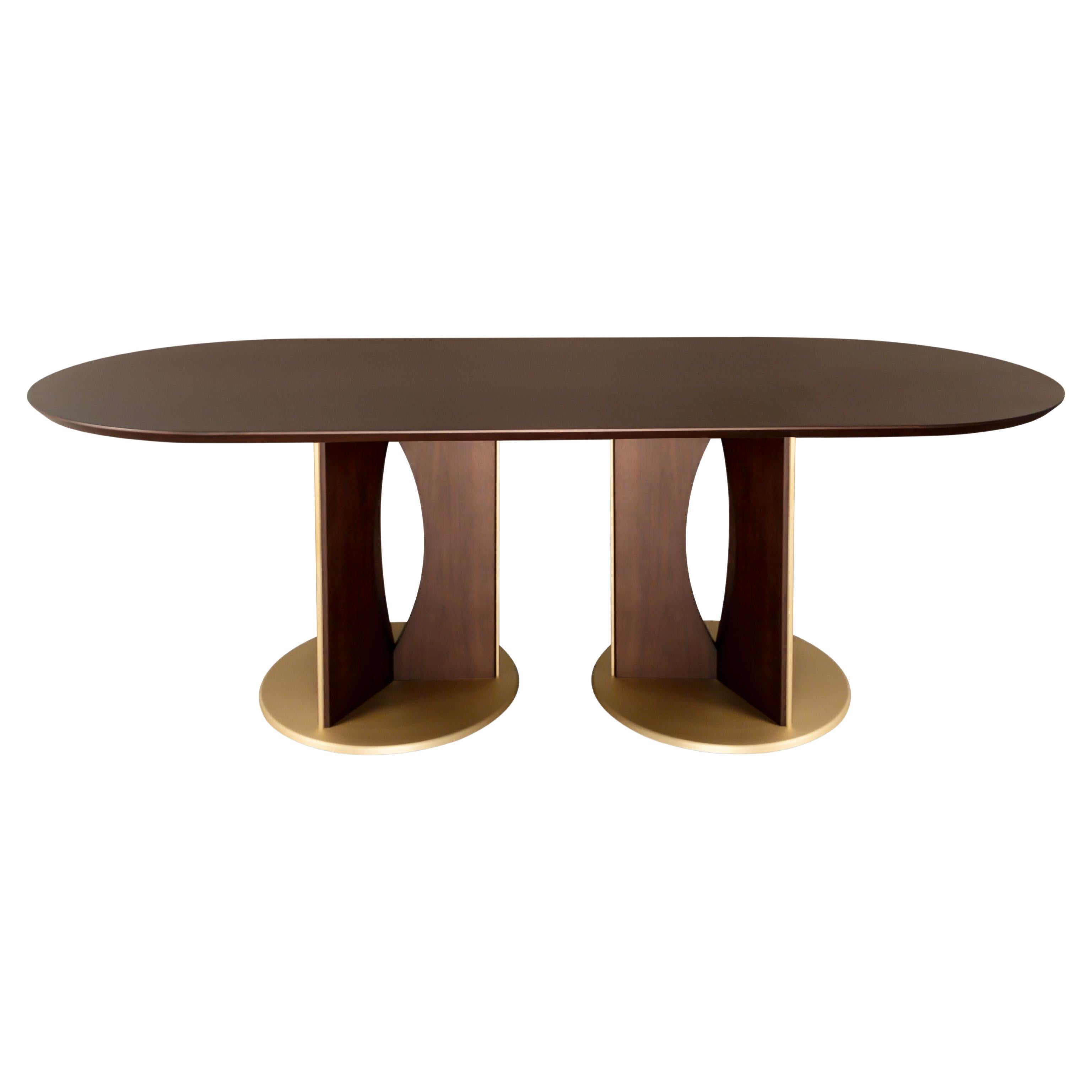 Table de salle à manger Taylor du 21e siècle brossée à la main au Portugal
