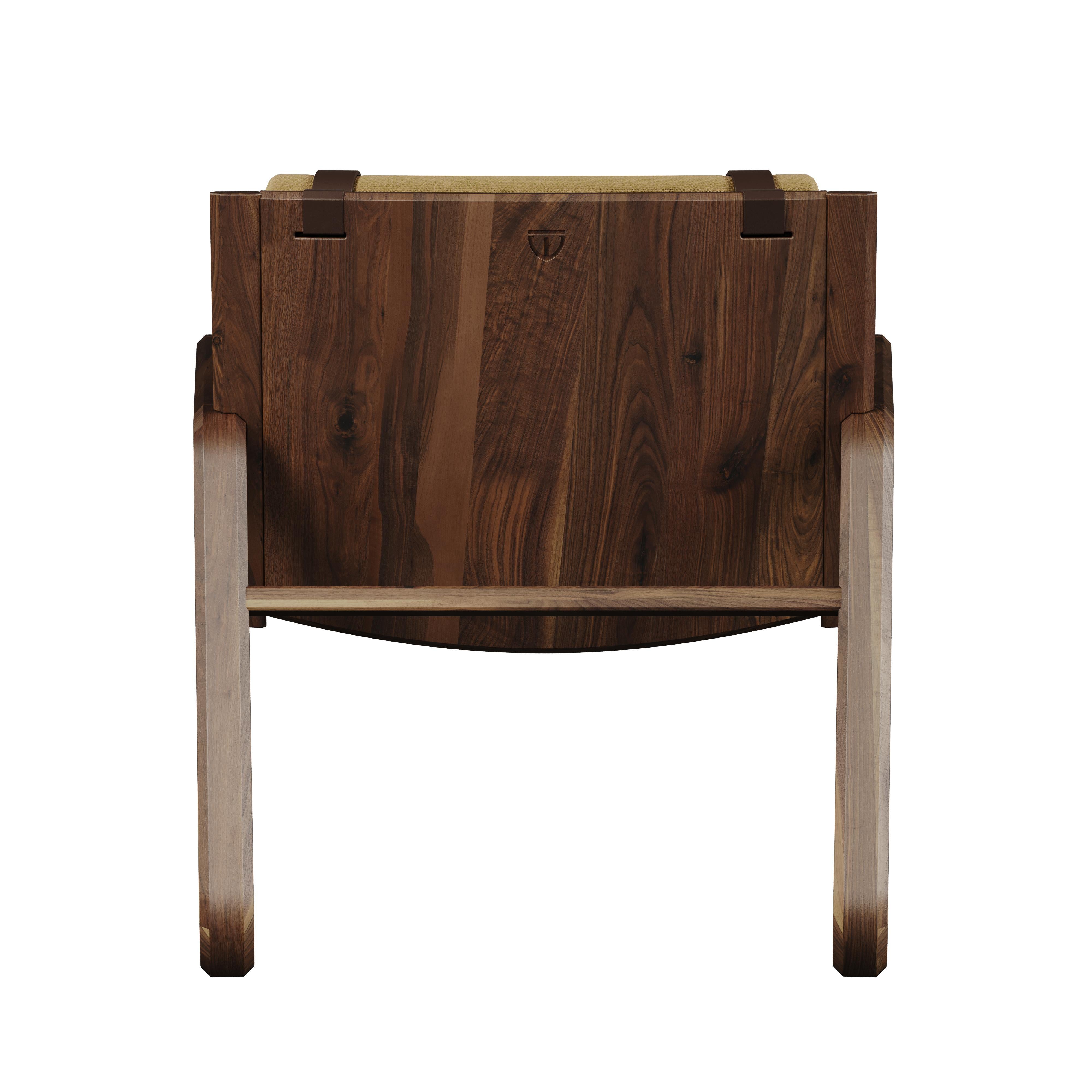 Linen Wood William Rocking Armchair Handmade in Portugal by Wood Tailors For Sale