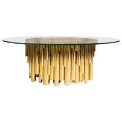 21st Century Wanderlust Dining Table Gold Plated Brass Pipes