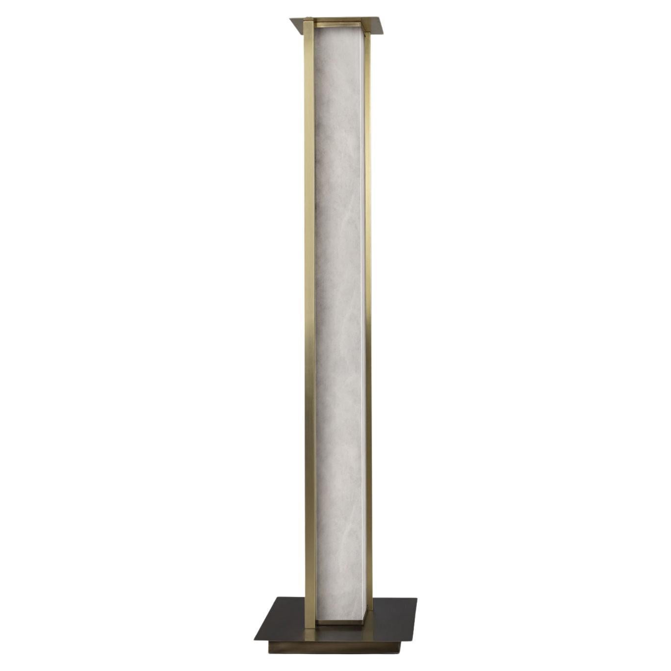 21st Century Washington Floor Lamp Brass Alabaster