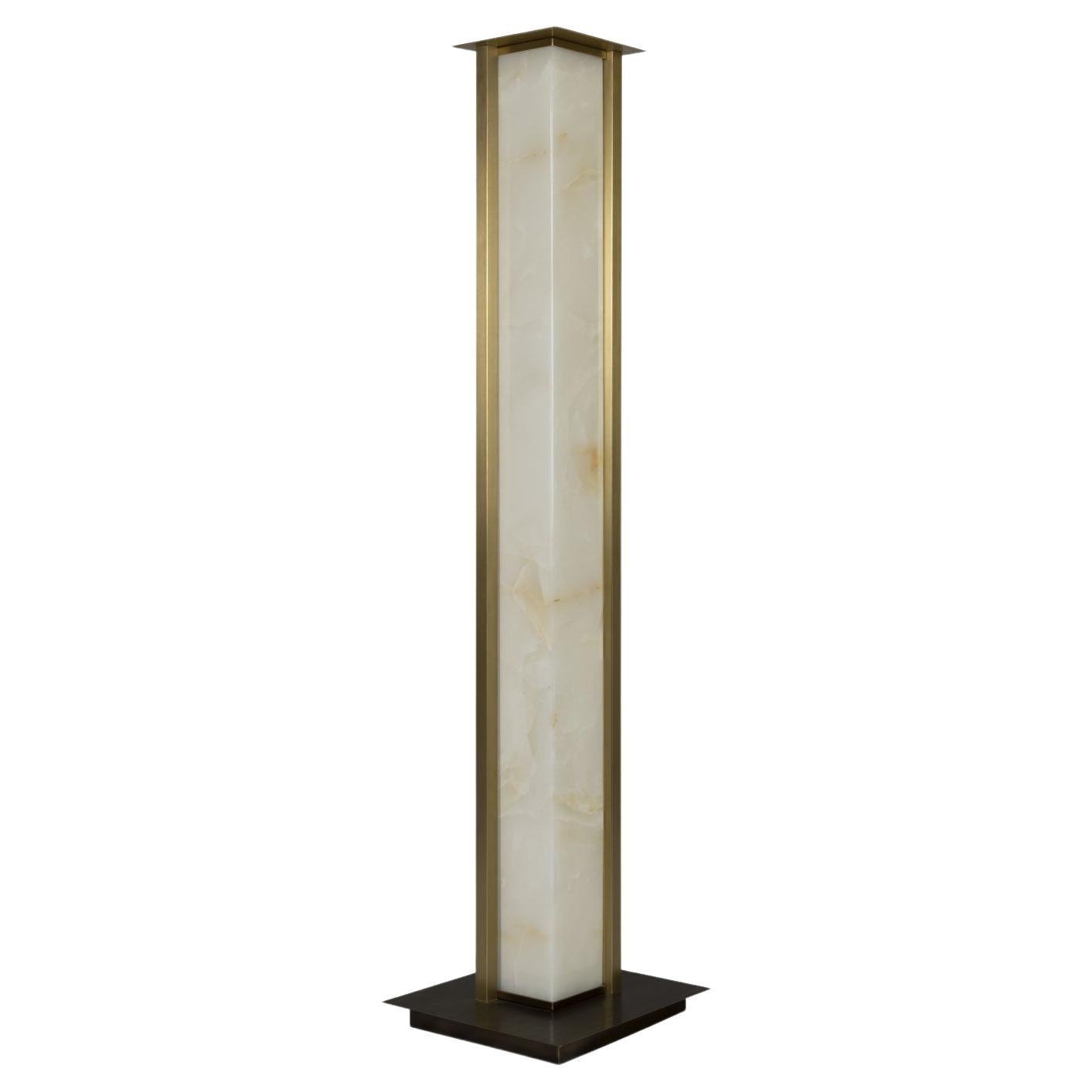 21st Century Washington Floor Lamp Brass Onyx