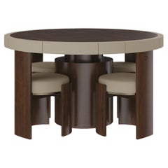 21st Century Wellesley Game Table Leather Wood, Handmade by Wood Tailors Club