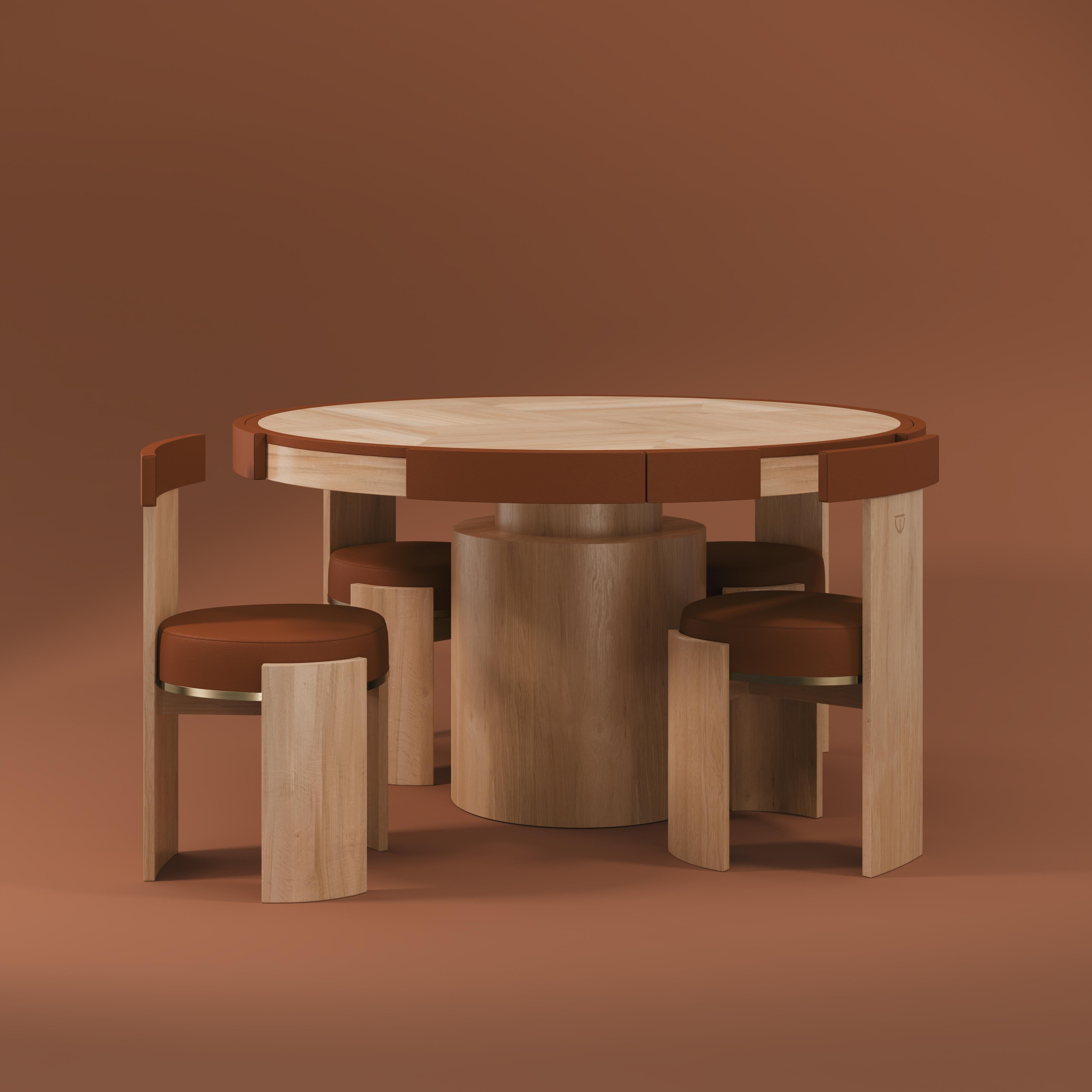 Tavolo da gioco Wellesley del 21° secolo in pelle e legno, fatto a mano da Wood Tailors Club in vendita 1