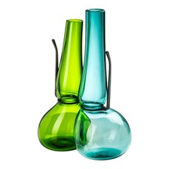 Siglo XXI ¿Dónde están mis gafas?, jarrón de doble lente en verde hierba/verde menta