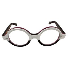 21st Century White and Purple Acetate Oversized Sunglasses by Patty Paillette 21st Century White and Purple Acetate Oversized Sunglasses by Patty Paillette